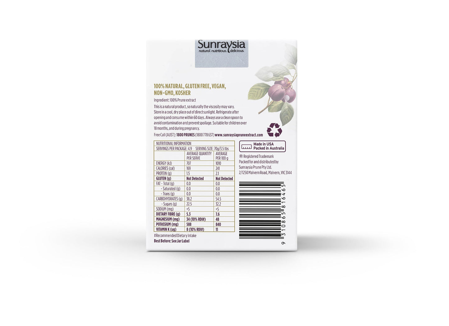 Sunraysia Prune Extract - Natural Constipation Relief 🌱
